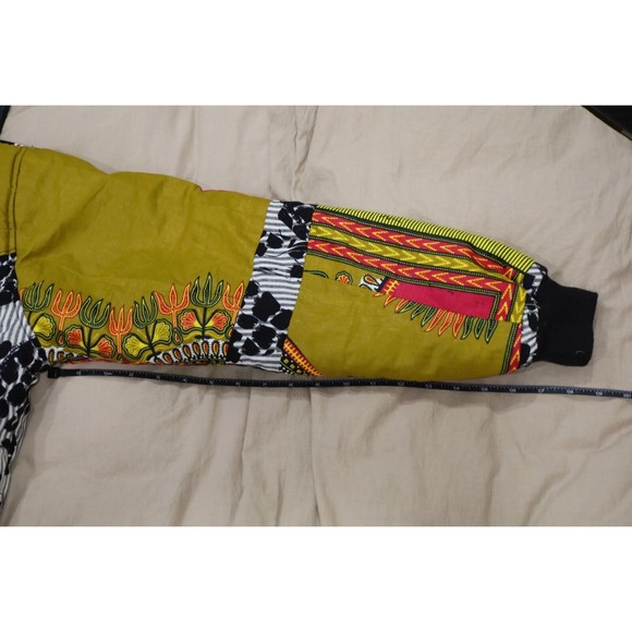 RARE Handmade Custom Mens M Puffer Jacket Muiltcolor Africa Patchwork - Picture 9 of 10
